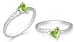 Trillion Cut Peridot Ring Sterling Silver