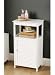 White Shutter Door Bathroom Floor Storage Cabinet