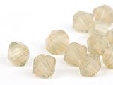 Glasperlen zum Auffaedeln von Swarovski Doppelkegel 4mm (Sand Opal), 96 Stueck