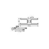 MCM 11002-78002 Stainless Steel H Twin, Centered, 2.25 Inch Offset Burner