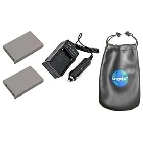 ValuePack (2 Count): Digital Replacement Battery PLUS Mini Battery Travel Charger for... by amsahr