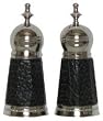 Decorative Salt and Pepper Shakers with Ebony Resin Sides