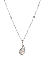 Moritz Glik "Kaleidoscope" 18K White Gold Floating Diamond Paisley Pendant Necklace