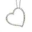 14k White Gold & Diamond Heart Pendant Necklace- 18" (0.26ctw)