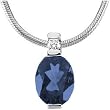 14K White Gold Iolite and Diamond Pendant