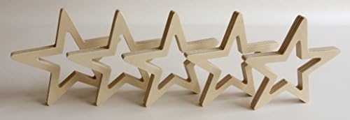 Five Stars Hollow. Height of 4 Inches. Wooden Stars. Set of Five Stars.