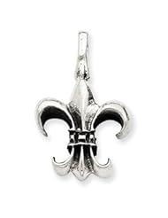 Sterling Silver Fleur de lis Pendant QC4499"