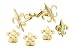 Yellow gold plated fleur de lis cufflinks and shirt stud formal set with presentation box. Made in the U.S.A