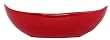 Colorful Recycled Art Glass Ruby Red Small Oval Boat Bowl 9.5"L Set / 2