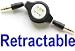 Retractable 3.5mm Aux Auxiliary Cord for iPod, Mp3 Players, Cell Phones, PDA's or any device with a standard 3.5 mm headphone 