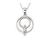 Dual Circle Diamond Pendant in 14kt White Gold