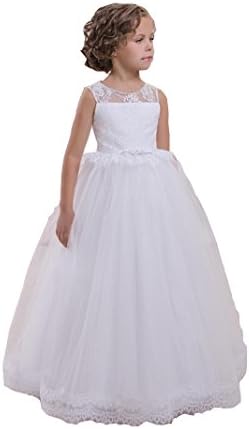 EnjoyBuys Girls Baby Flower Girls Dresses Puffy Girls Wedding Party Dress 14 Ivory