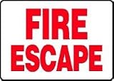 FIRE ESCAPE 10 x 14 Adhesive Dura-Vinyl Sign