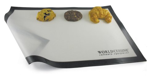 World Cuisine 11.75-Inch x 8.25-Inch Silicone Non-Stick Baking Mat - White (41150)