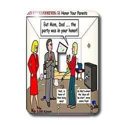 Rich Diesslins Funny Ten Commandments Cartoons - Ten Commandments 5 Honor Your Parents - Light Switch Covers - single toggle switch