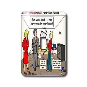 Rich Diesslins Funny Ten Commandments Cartoons - Ten Commandments 5 Honor Your Parents - Light Switch Covers - single toggle switch