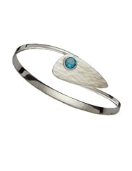 Ed Levin, Copenhagen Swing Bracelet, Blue Topaz, .925 Sterling Silver & 14K Gold, Sizes S - L, Expandable