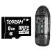 Topram 8GB microSD microSDHC 8G Memory Card Class 6 with SD Adapter and R1 (black) Card Reader - TRmicroSD8Gc6R1b