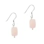 Sterling Silver .925 Genuine Rose Quartz Strone Nugget Bead Dangle Earrings