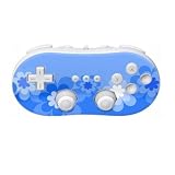 Retro Flowers Blue Design Nintendo Wii Classic Controller Protector Skin Decal Sticker