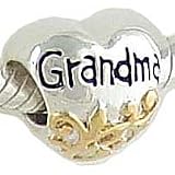 Sterling Silver and 14K Gold GRANDMA HEART BEAD fits PANDORA BIAGI CHAMILIA Bracelet GIFT BOXED
