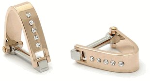 Wrap Around Cufflinks - Crystal Rose Gold