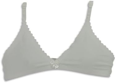 CC Girl - Big Girls' Scalloped Edge Triangle Bra, White 24163-Small