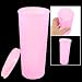 3 Dia 6.4 High Clear Pink Plastic Airtight Water Bottle Cup 450ml