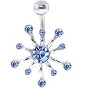 Solar Blue Gem EXPLOSION Belly Button Ring