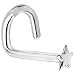Solid 14KT White Gold Star Left Nostril Screw- 18 Gauge