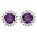 14k Yellow Gold Round Amethyst & Diamond title=