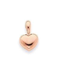 14k Gold Rose Small Heart Slide Charm