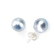 Olive n Figs Sterling Silver and Genuine Swarovski Crystal Pearl Stud Earring - Blue (8mm)