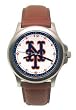 New York Mets Mens Rookie League Leather Strap Watch