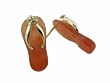 Red Jade Flip Flop Plumeria Strap Sandal Earrings, 14k Gold