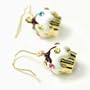 FUN 3d Colorful Crystal Cupcake Charm Earrings (Gold)