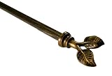 BCL Drapery Hardware 58LF86 86-Inch to 120-Inch Leaf Curtain Rod, Antique Gold