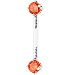 Orange Cubic Zirconia Bioplast Intimate Piercing