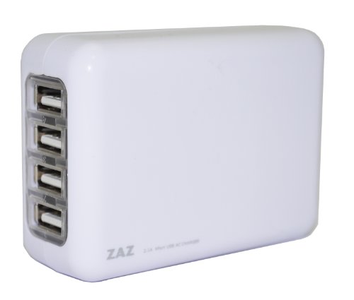 ZAZ　4ポート USB充電器 ACアダプター iPad /その他タブレット対応　DC5.0V 2.1A出力 (ホワイト)