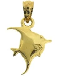Dazzlers Solid 14 karats Gold Angelfish Charm Pendant available in three colors from jewelsberry (weights: 0.9 grams only)