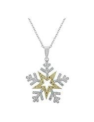 Two-Toned Snowflake Pendant Necklace