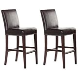 American Heritage Highland Set of 2 Toast Leather Bar Stools