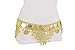 TFJ Women Gold Metal Chain Ethnic Fashion Belly Dancing Belt Hip Coin Bells Charms L XL
