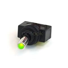 Phobya Kippschalter - LED gr�n - 1-polig AN/AUS schwarz (3pin)