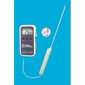 Fisher Scientific Digital Thermometers; SS Probe On Cable; Type: Digital Dual-Range by Digital Probe Thermometers