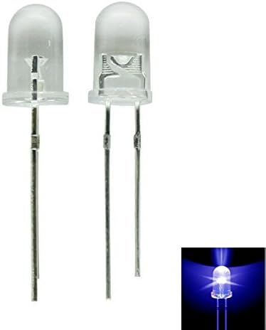 LUXINT 100pcs 5mm Led Emitting Diode Round Head Bule Green Red Yellow Color Led Lamps (Blue)