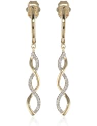 10k Yellow Gold Diamond Criss-Cross Earrings (1/6 cttw, I-J Color, I2-I3 Clarity)