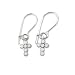 Childrens Cross Earrings Made with SWAROVSKI ELEMENTS White Opal Crystal Sterling Silver
