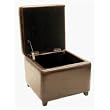 Dark Brown Leather Storage Cube Ottoman By Wholesale Interiors