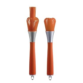 Click here to buy Art and Cook Mini Silicone Basting Brush, Orange by Art and Cook.